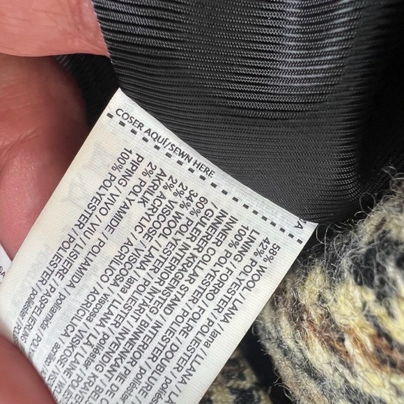 MANGO Houndstooth Wool Blend Coat Oversized Size XS - Picture 6 of 6